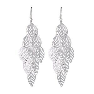 3For$20 Silver Multi-layer Hollow Leaf Earrings